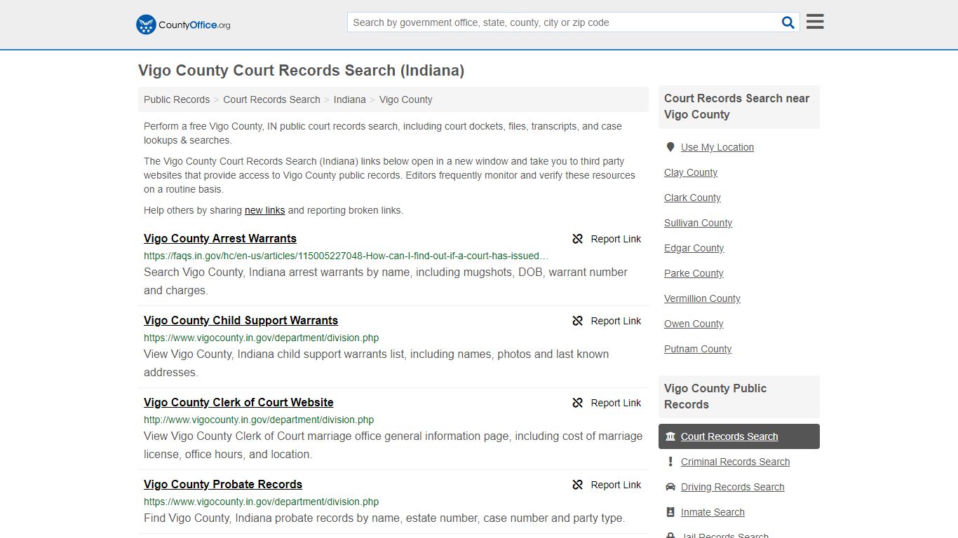 Court Records Search - Vigo County, IN (Adoptions ...