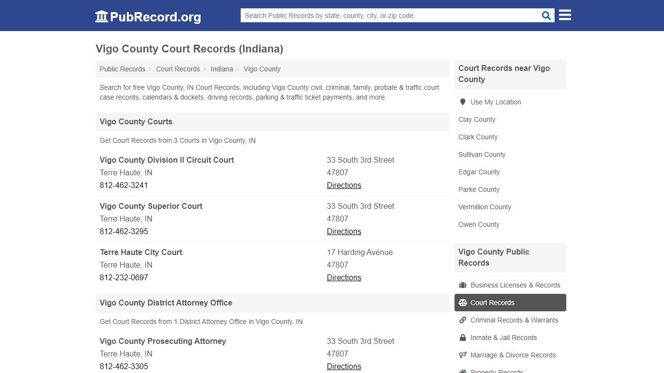 Free Vigo County Court Records (Indiana Court Records)